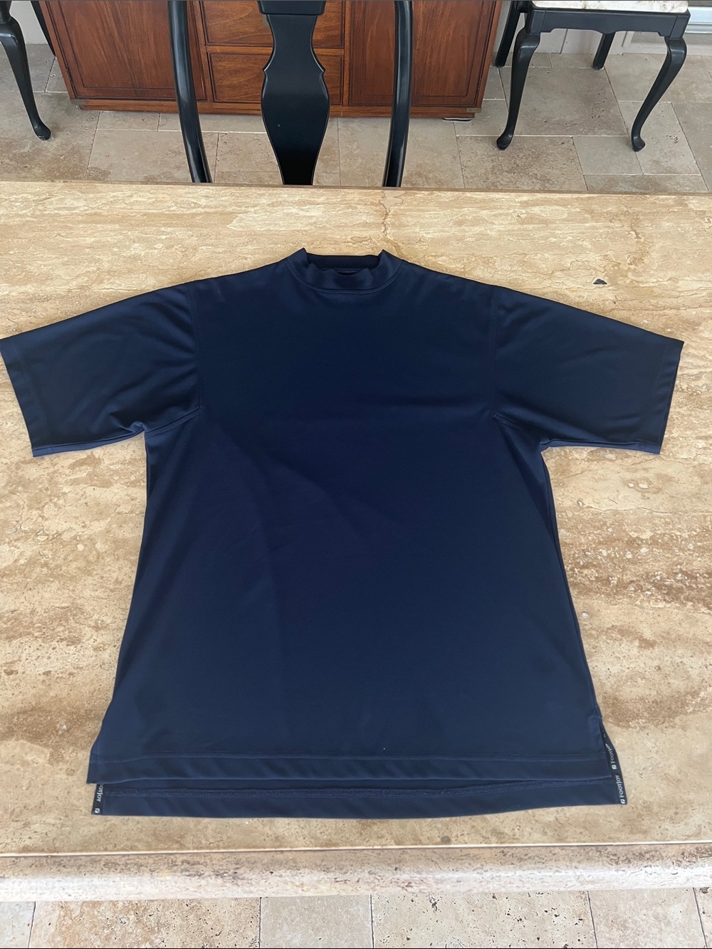 FootJoy S  Mock Neck Golf Performance Shirt Athletic Short Sleeve Navy